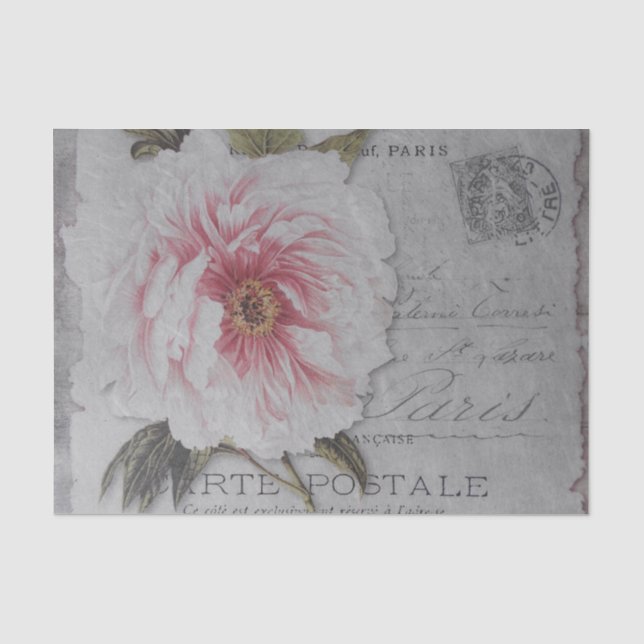 Papier Mousseline Découpage papier tissu - Français Chic Floral (Recto)