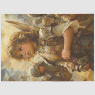 Papier Mousseline Découpage Pâques David Portant l'Armure de Dieu