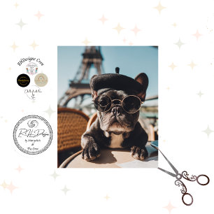 Papier Mousseline Decoupage Paris Cafe Frenchie Bulldog Cafe