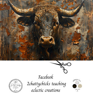 Papier Mousseline Découpage Patina rouillé Bull