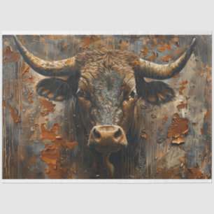Papier Mousseline Découpage Patina rouillé Bull