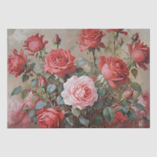 Papier Mousseline Découpage peinture à l'huile d'art rose