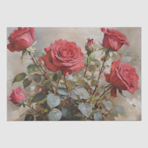 Papier Mousseline Découpage peinture à l'huile d'art rose