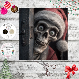 Papier Mousseline Decoupage Père Noël squelette très sérieux jette u
