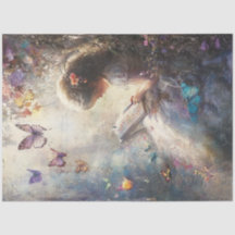 Découpage Petite fille Papillons couleur couleur W