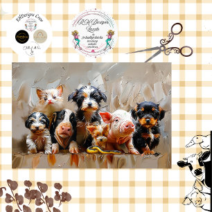 Papier Mousseline Découpage Photo d'animal pour le bureau de Vet