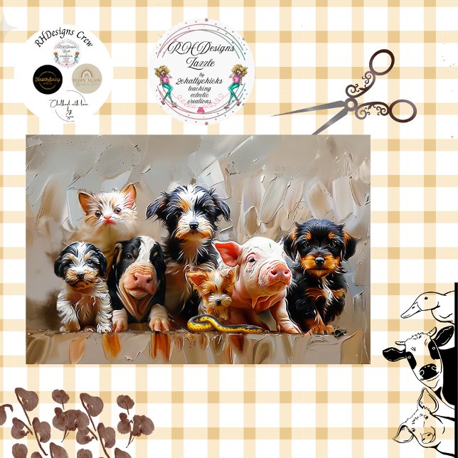 Papier Mousseline Découpage Photo d'animal pour le bureau de Vet (Créateur téléchargé)