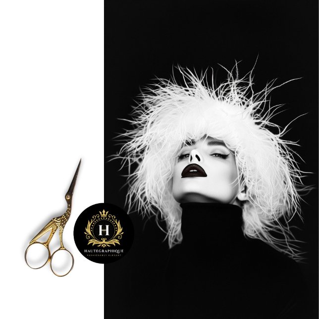 Papier Mousseline Découpage photo en noir et blanc haute mode (Créateur téléchargé)