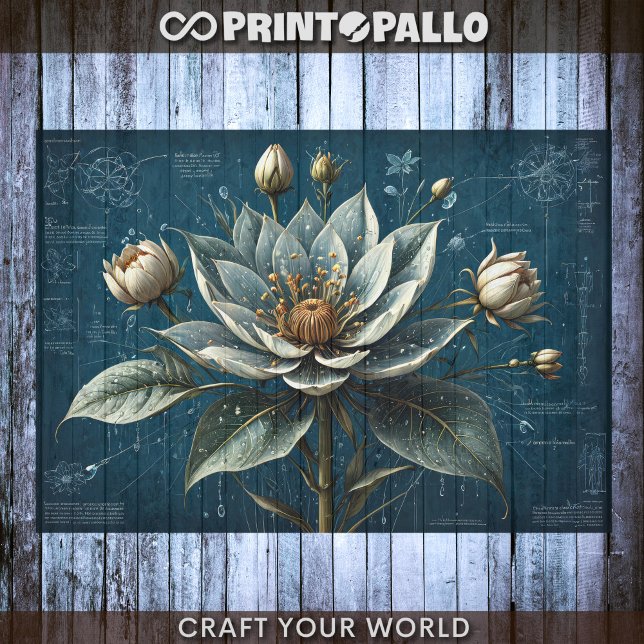 Papier Mousseline Découpage - Plan directeur d'une fleur (Créateur téléchargé)