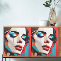 Découpage Pleurer une femme Pop Art