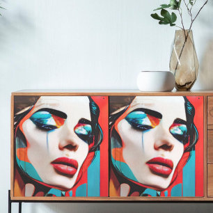 Papier Mousseline Découpage Pleurer une femme Pop Art