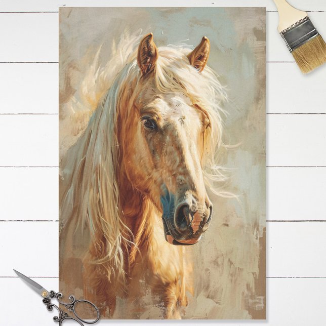 Papier Mousseline Découpage Portrait de cheval Palomino (Créateur téléchargé)