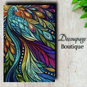 Papier Mousseline Découpage Rainbow Peacock