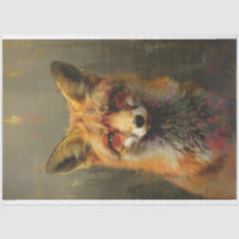 Découpage renard peinture à l'huile Abstraite