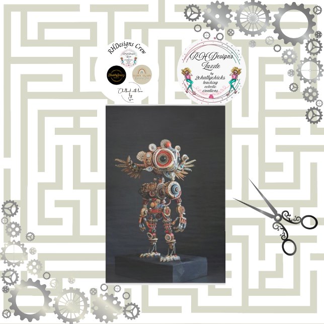 Papier Mousseline Découpage robot abstrait multicolore (Créateur téléchargé)