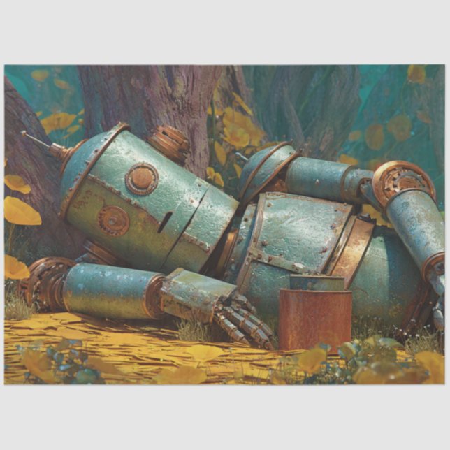 Papier Mousseline Découpage Robotique Humanoïaque Steampunk (Recto)