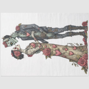 Papier Mousseline Découpage Romantique Zombie Couple Valentine Embra