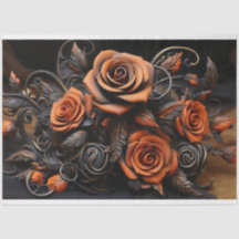Découpage Rose orange