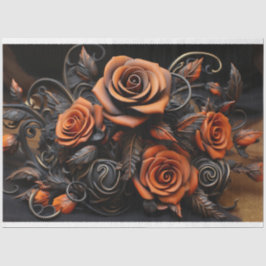 Papier Mousseline Découpage Rose orange
