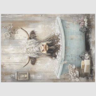 Papier Mousseline Découpage Russe Vintage cuillère Bain Highland Vac