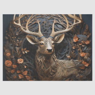 Papier Mousseline Découpage rustique 3d Grand Antler Buck Deer