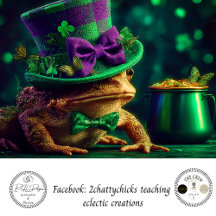 Decoupage Saint-Patrick Grenouille habillée Leprec