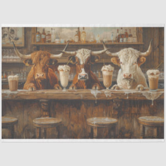 Papier Mousseline Découpage Salon Scène Bar Vaches Pays