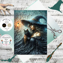 Découpage sorcière mystique Arrière - plan craqué