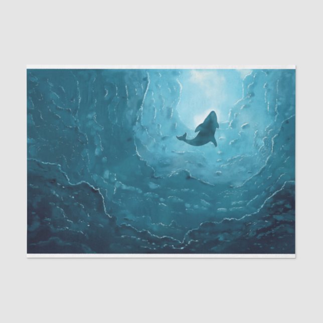 Papier Mousseline Découpage sous-marin de la baleine marine (Recto)