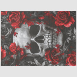 Papier Mousseline Découpage Squelette argenté gothique Skeleton