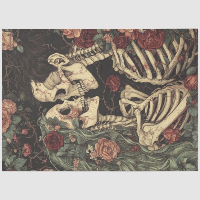 Papier Mousseline Découpage Squelette gothique Renouveau Vow (Recto)