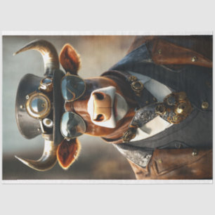 Papier Mousseline Découpage Steampunk Bull Sir Bullington Gearhoof