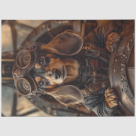 Papier Mousseline Découpage Steampunk Flying Dachshund
