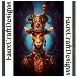 Papier Mousseline Découpage Steampunk Funky Giraffe Casquette Faux I