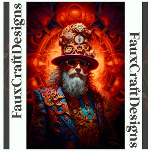 Papier Mousseline Découpage Steampunk Hippie Homme Encre Fausse 034