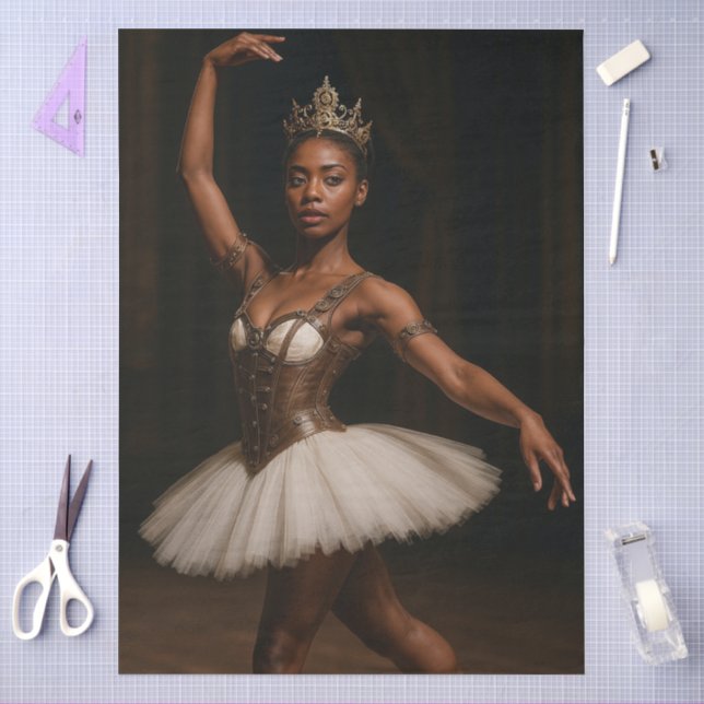 Papier Mousseline Découpage Steampunk Royal Ballerina Élégant (Artisanat)