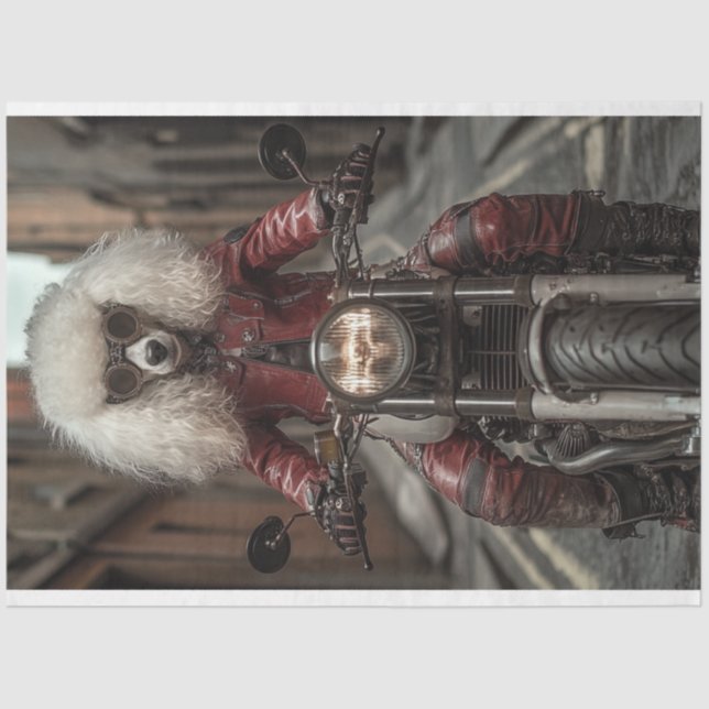 Papier Mousseline Découpage Steampunk Standard PoodBiker (Recto)