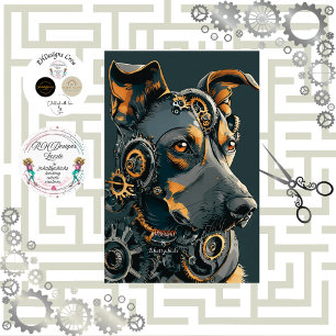 Papier Mousseline Découpage Steampunk Steal Chien