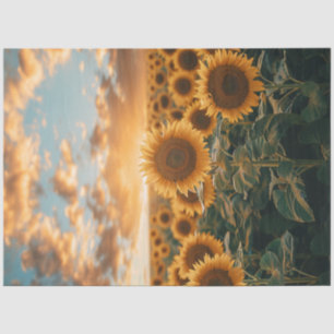 Papier Mousseline Découpage Sunflower Field Sunlight Kiss Sky