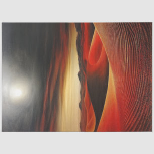 Papier Mousseline Découpage Surreal Red Desert Bright Pleine lune