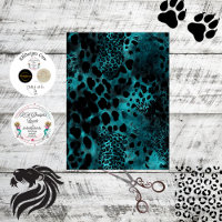 Découpage Tigre noir turquoise