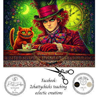 Papier Mousseline Decoupage Timekeeper Grinning Cat Tea Party 