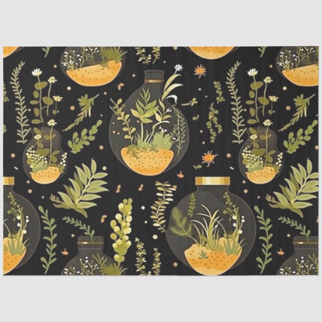 Papier Mousseline Découpage Tissu de papier verre Terrarium jarres B (Recto)