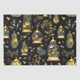 Papier Mousseline Découpage Tissu Tissu Terrarium Cloisons sur noir