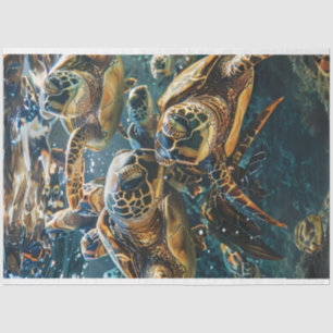 Papier Mousseline Découpage Tortues de mer