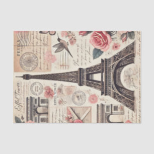 Papier Mousseline Découpage Tour Eiffel vintage