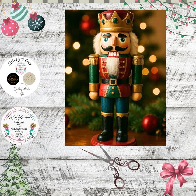 Papier Mousseline Decoupage Traditional Nutcracker Christmas  (Créateur téléchargé)