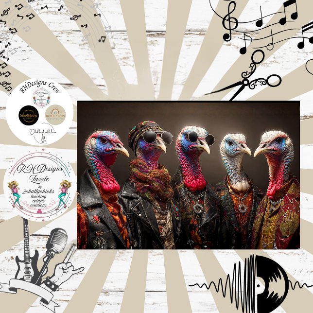 Papier Mousseline Decoupage Turkey Strut Fur Feather Funk Band (Créateur téléchargé)