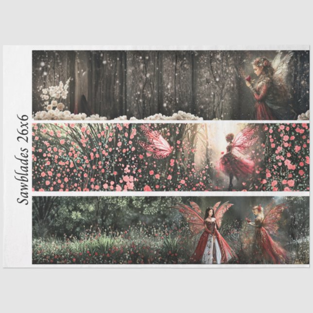 Papier Mousseline Decoupage Valentine Fairy Signs & Handsaws  (Recto)