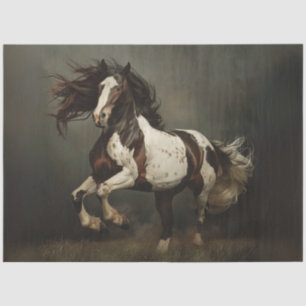 Papier Mousseline Découpage Vannière dynamique Tsigane ou Cheval Pin